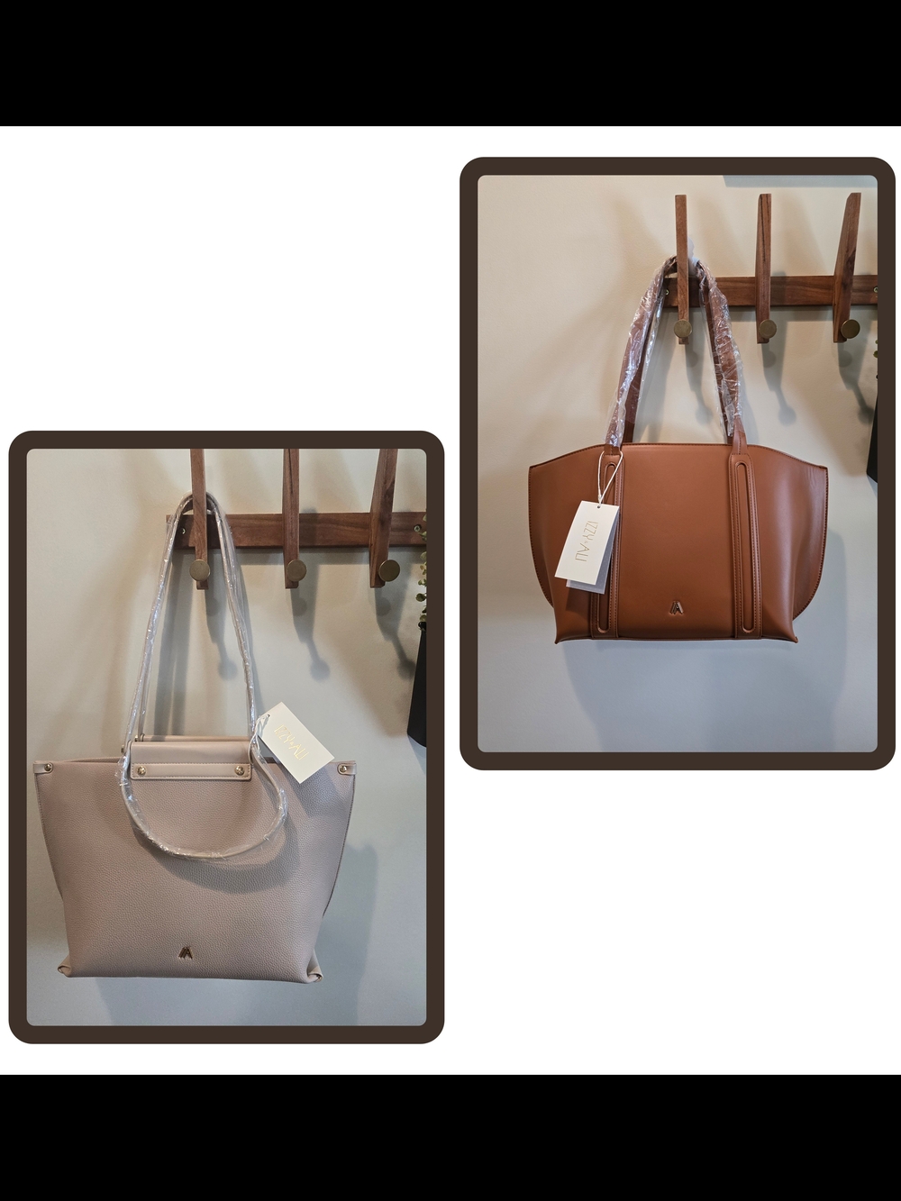 Ello Bundle Set Women's Tote Bag - Two-Color Options (Taupe or Cognac)